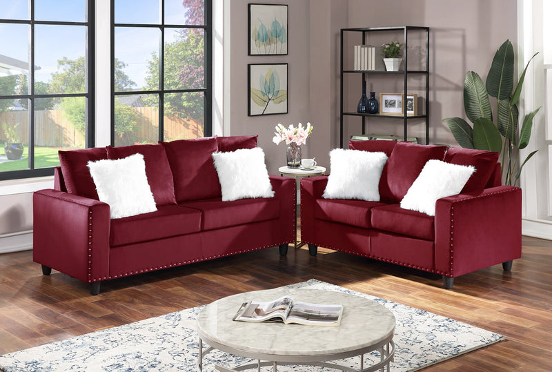 Cinderella Red Sofa & Loveseat