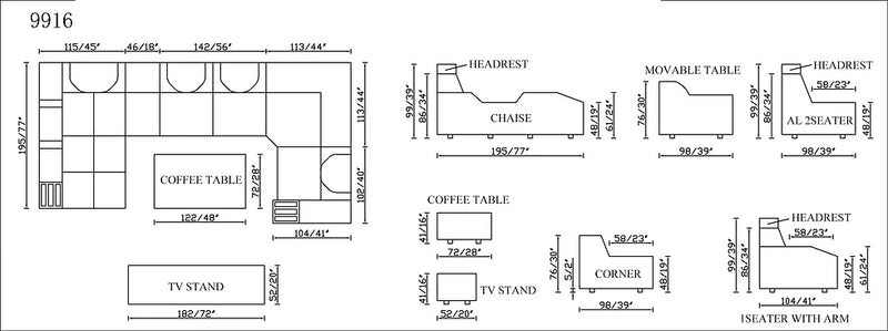 MI-9916 Matrix Sectional