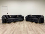 Allita - Black (Oversized) Sofa & Loveseat Set