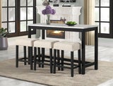 Gloria Linen - Pub Table + 3 Chair Set