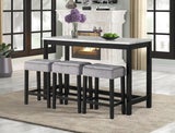 Gloria Linen - Pub Table + 3 Chair Set