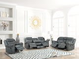 Andres Grey - 3pc Reclining Living Room Set