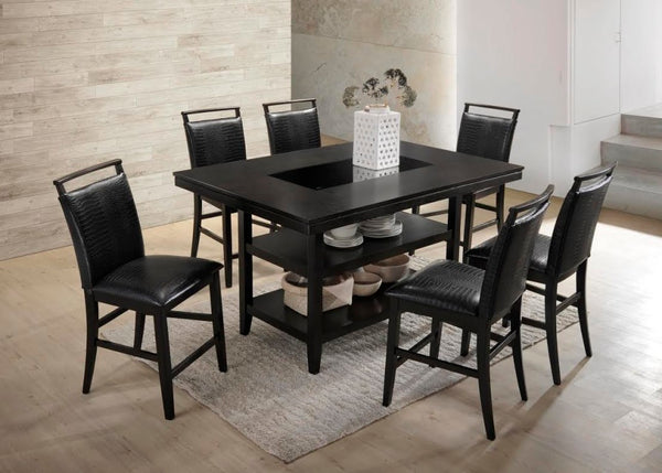 Tommy Espresso - Counter Height Table & 6 Chairs Set