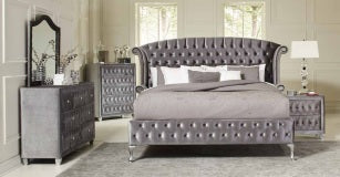 Diamond Palace Bedroom Set  King (Gray)