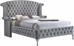 Diamond Palace Bedroom Set Queen (Gray)